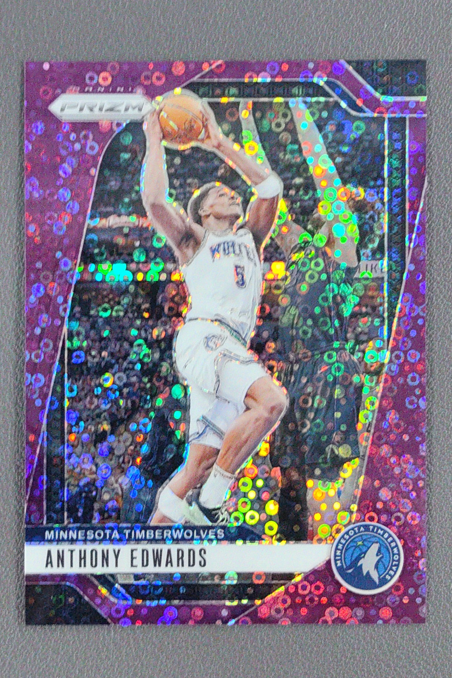2024-25 Panini Prizm Anthony Edwards Purple Fast Break /75 #100 Timberwolves