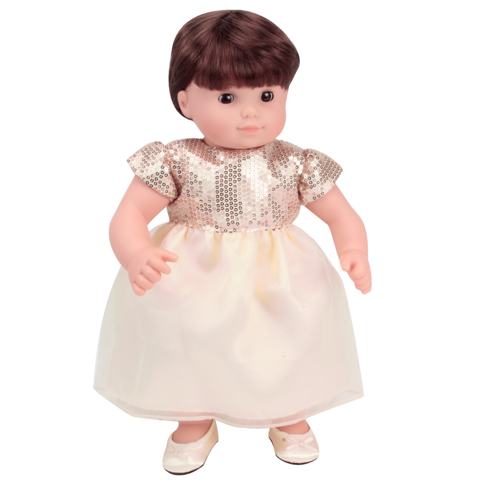 Sophia&rsquo;s Sequin Dress & Shoes for 15&rdquo; Baby Dolls, Champagne Gold