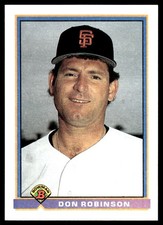 Don Robinson 1991 Bowman #619 Giants MLB READ FREE SHIPPING AutographDen