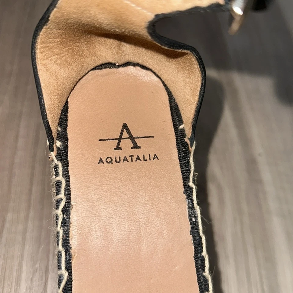 Aquatalia Brianne leather studded espadrille sandals size 7 - Image 2 of 4