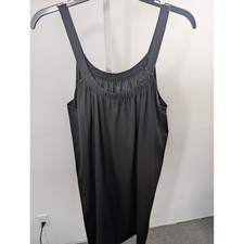 Unbranded Womens XL Black Sleeveless Gathered Scoop Neck Flowy Shift Dress