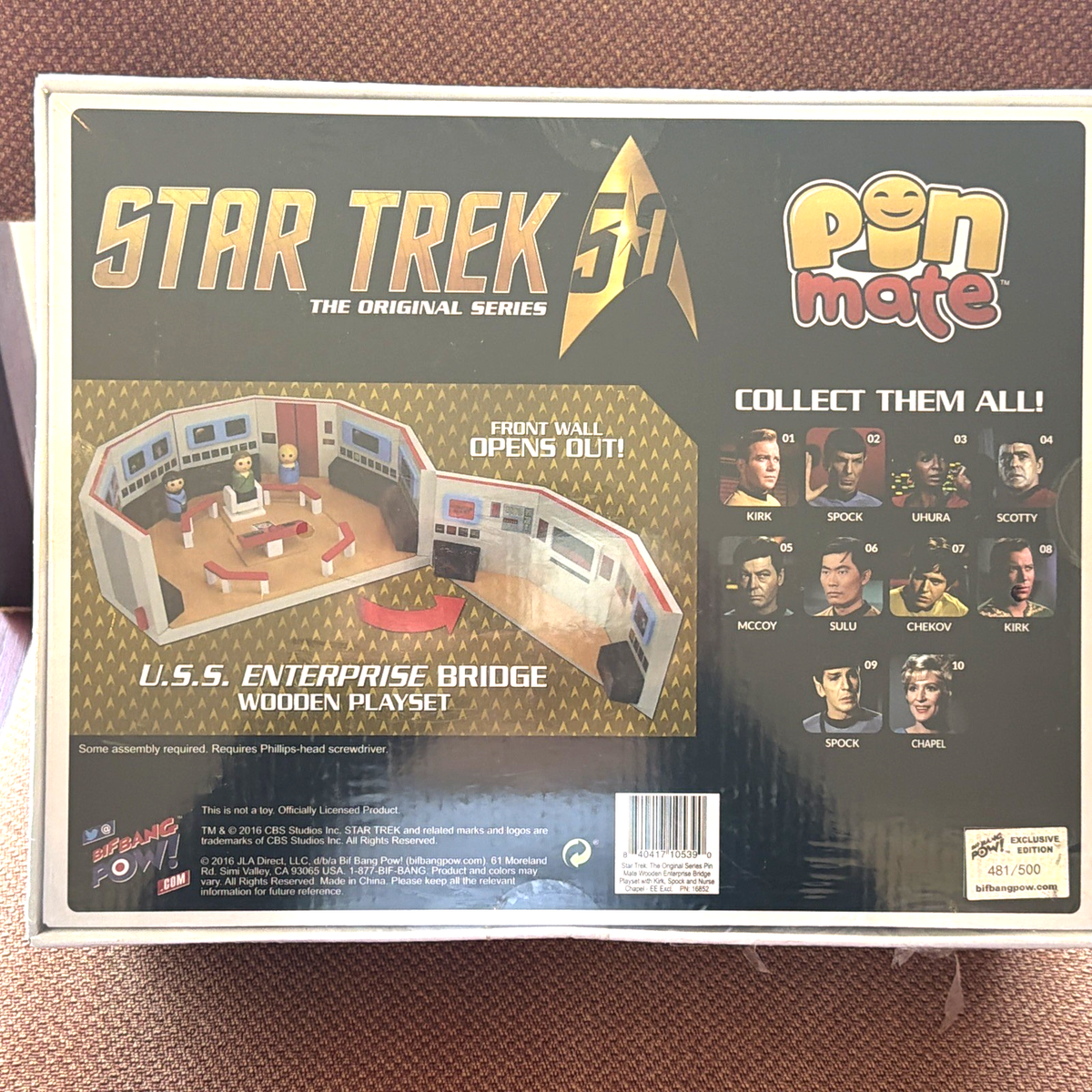 Star Trek USS Enterprise Bridge Wooden Playset 50th Anniversary