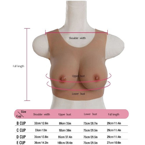 KonwU B-F Cup Silicone Breast Forms Half Body Crossdresser Suit CD Transgender - Picture 2 of 19