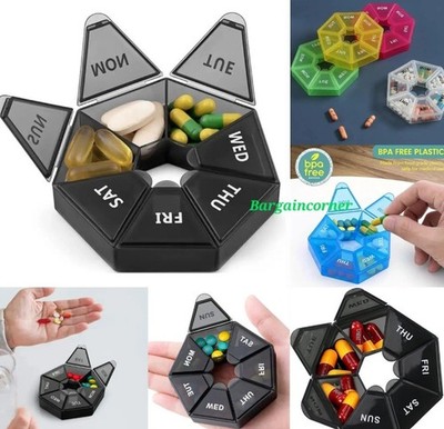 Pillendose 7 Tage Tabletten Medizin Aufbewahrung Sortierbox Täglich Pillendose Med Organizer