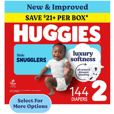 Little Snugglers Fragrance Free Baby Diapers, Size 2 (12-18 Lbs), 144 Count ? 0.27 per diaper