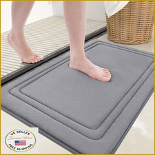 Grandaily Memory Foam Bath Mat Rug 24x16 Ultra Soft Non-Slip Absorbent Grey