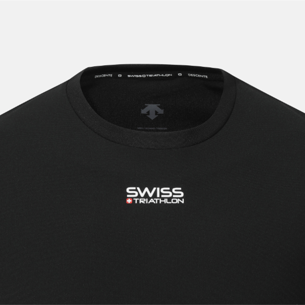DESCENTE Swiss Triathlon Cooling Short-Sleeve T-shirt BLACK ASIAN