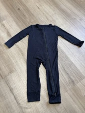 Kyte Baby Bamboo Zippy Sleeper Romper Pajamas Solid Black Size 12-18 Months
