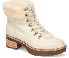 Kork-Ease Women's Winslet Winter Ankle Boot Cream Leather Sherling NIB Size 7.5M