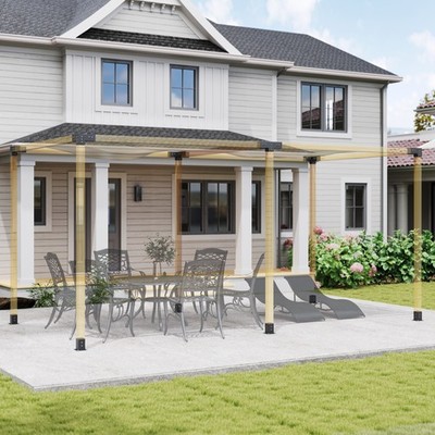 Pergola-Set, Pergola-Winkel mit 3-fach & 4-fach Eckwinkeln und Pfostenfuß