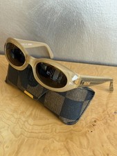 VINTAGE FENDI Sunglasses FF Logo Pattern Temples FS199 Sandstone 130 w/Case