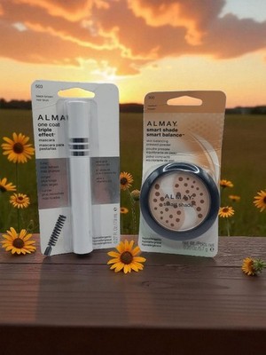 Almay One Coat Mascara Triple Effect 503 Blk Brn & Smart Shade 300 Med Lot NEW