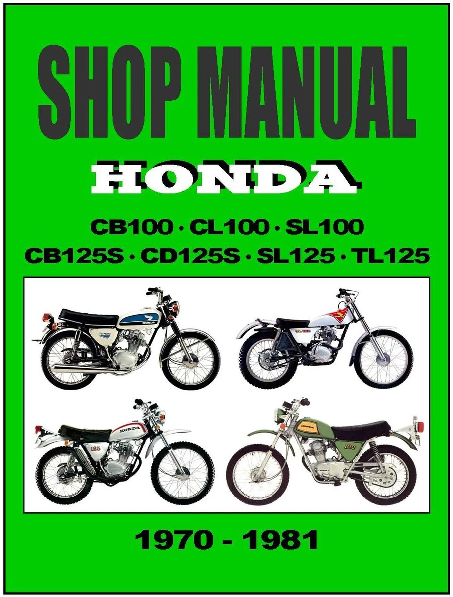 Honda CB100, CB125, TL125, XL125, XL250, XL350 Repair
