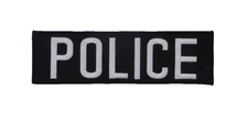 Tactical Scorpion Gear Embroidered Black and White POLICE Insignia 2.5" x 9"