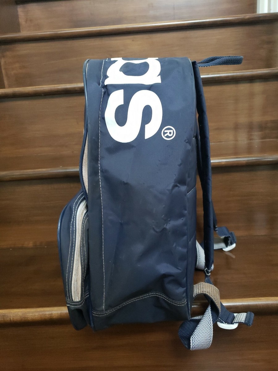 VTG 80s/90s Adidas Trefoil Backpack Navy White Graphic Spell Out