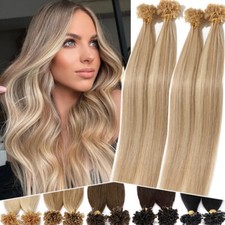 Pre-bonded Keratin U-Tip Hair Extensions Remy Human Hair Nail Tip Fashion Colors