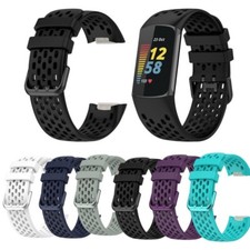 Silicone Sport Straps Watch Band Replacement Wristband for Fitbit Charge 5 / 6