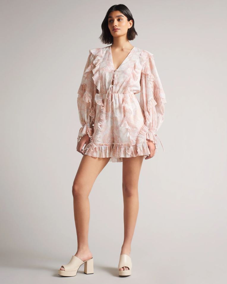 Ted Baker 298356 Women Irvete Soft Ruffld Chiffon Playsuit