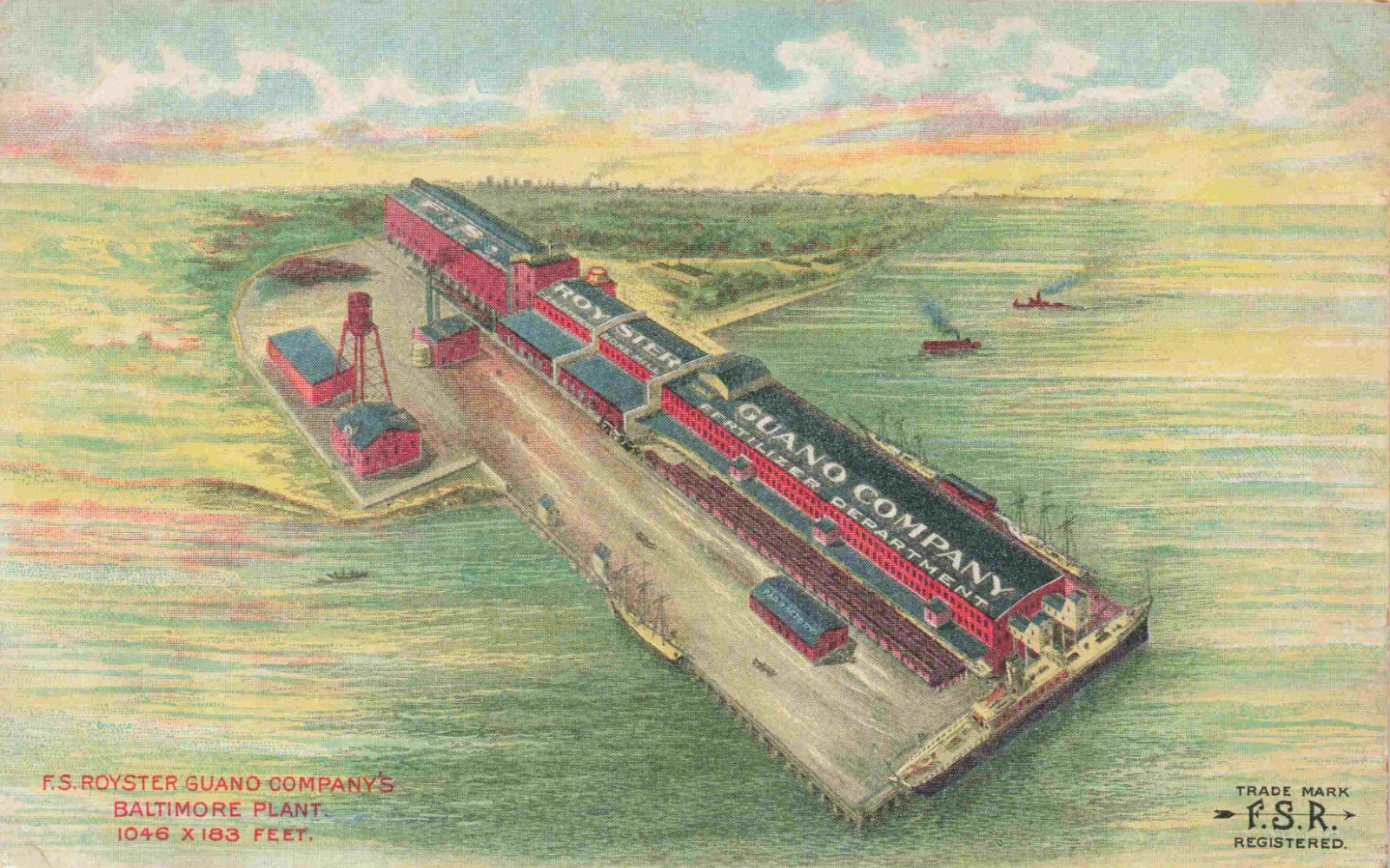 An Aerial View Of The F.S. Royster Guano Company, Baltimore, Maryland MD