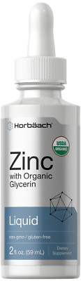 Liquid Zinc Drops | 2 Fl Oz for Adults | Organic Glycerin | by Horbaach