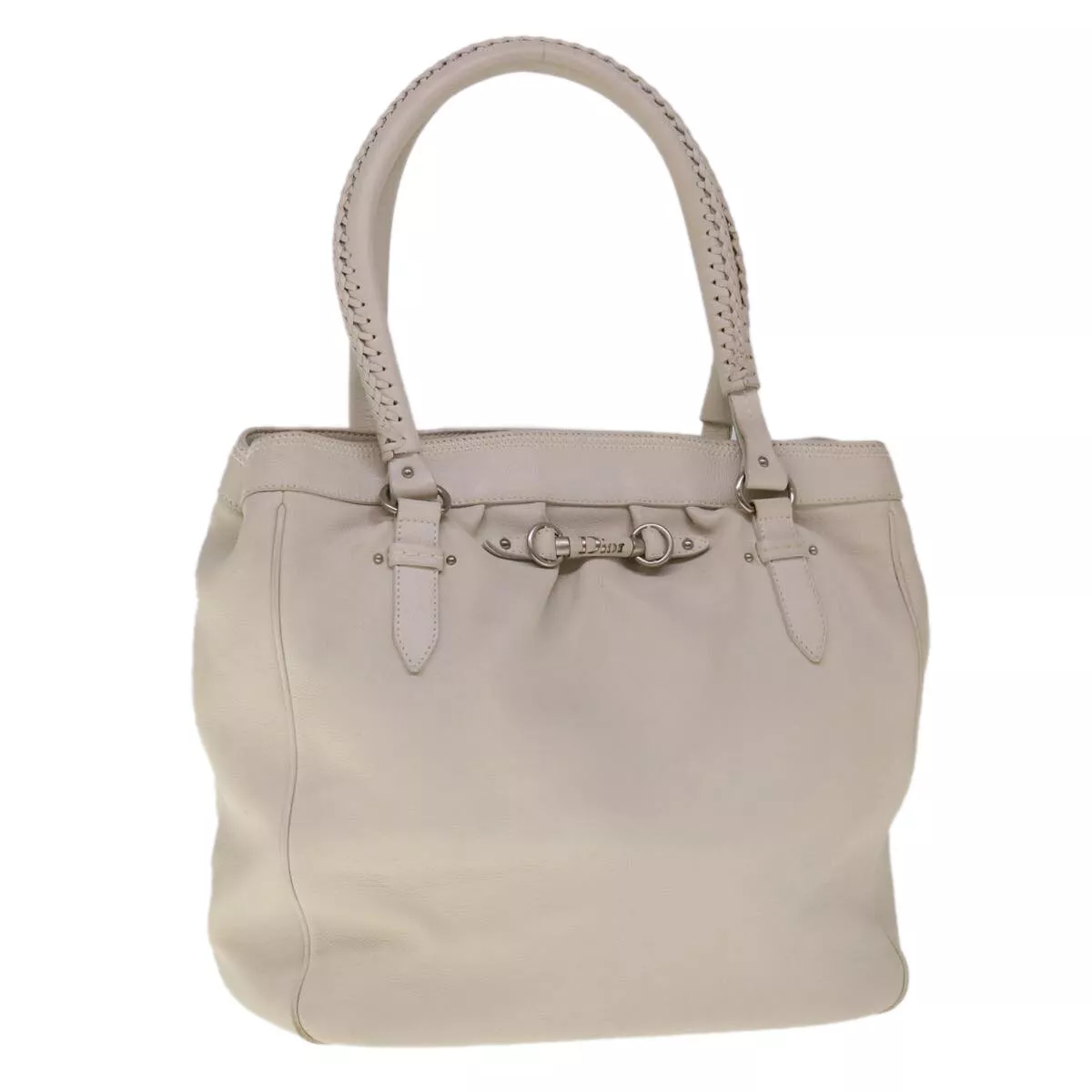 Sac fourre tout Christian Dior cuir blanc authentique am5702