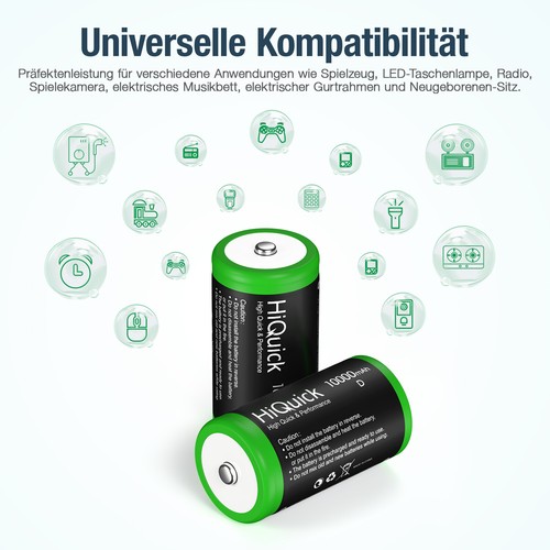HiQuick 1,2 V NI-MH Wiederaufladbarer 5000/10000mAh Batterie /LCD Akku Ladegerät - Bild 9 von 34