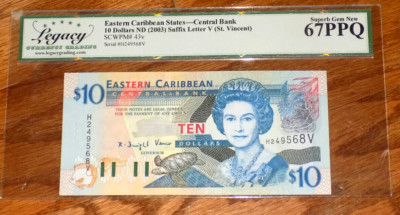 Eastern Caribbean States $10 Dollars 2003 Pick 43V St. Vincent