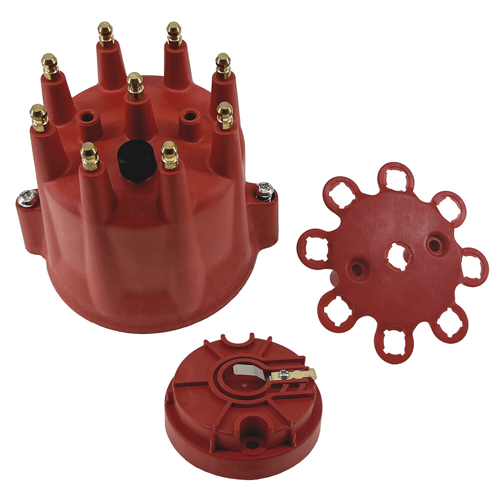 CNPAPC HEI Red Distributor Kit With Spark Plug Wires – Fits Chevy SBC 283 305 327 350 400 454