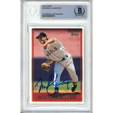 Mark Langston Signed 1997 Topps #128 Beckett BAS Slabbed Anaheim Angels MLB Auto
