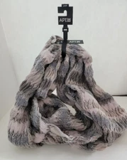 NWT~ Knit Infinity Scarf Warm Circle Loop Gray & Blush Pink $28