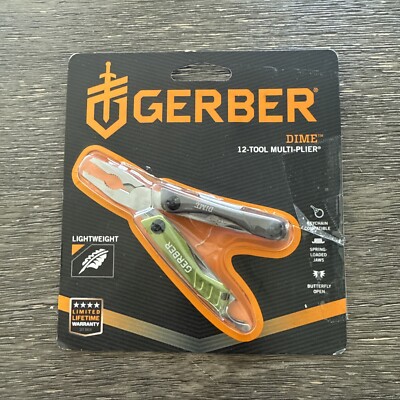 Gerber Gear Dime 12-in-1 Mini Multi-tool - Needle Nose Pliers, Pocket Knife