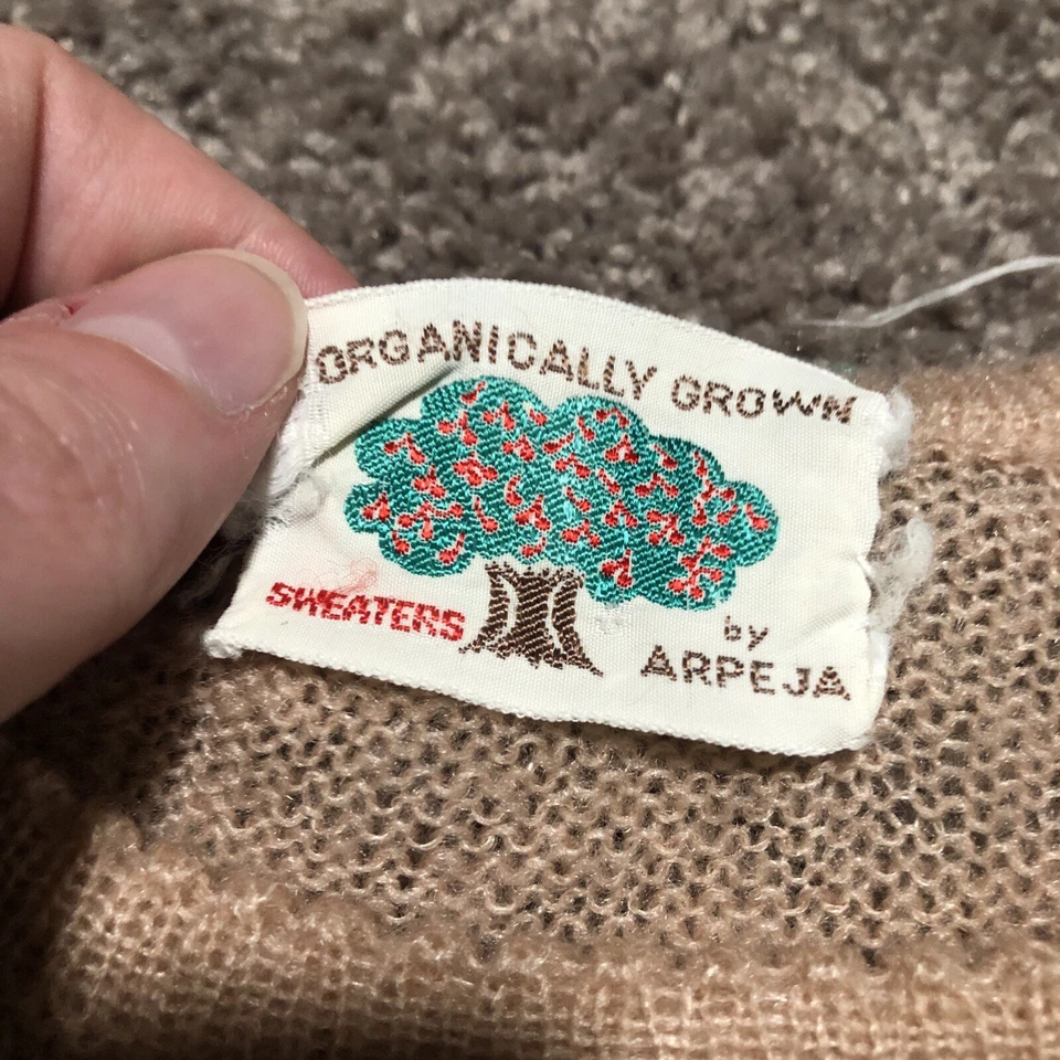 Suéter Floral Vintage Años 70 Arpeja Cultivado Orgánicamente Para Mujer XS/S Rosa Terroso Foto 4 de 4