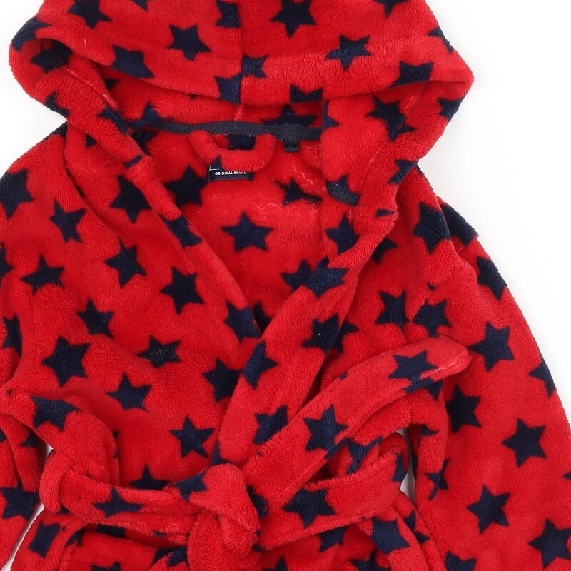 NEXT Boys Red Polyester Blend Robe Size 3-4 Years Tie Star image 7