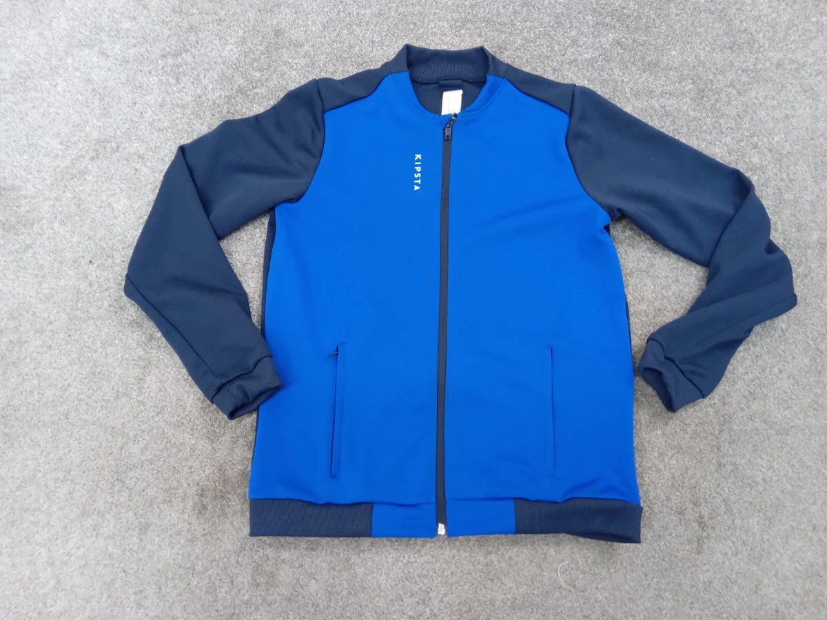 KIPSTA Boys Tracksuit Top Blue Polyester Cotton Size 13 14yrs