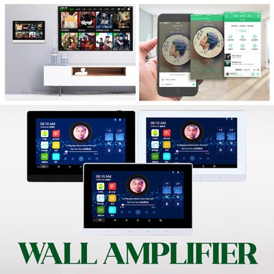 Touch Screen in wall Amplifier  7'' Stereo Audio Background Music WIFI Bluetooth