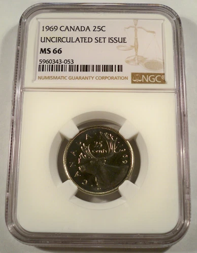 1969 CANADA 25c NGC MS 66 QUARTER