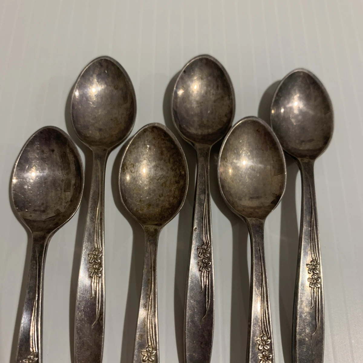 Vintage Silver Plated Sheffield Coffee Spoons x 6 “Everest” EPNS A1
