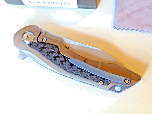 Bestech Knives Pterodactyl Pocketknife BT1801C Bronze Titanium Knife Discontinue - Picture 5 of 10