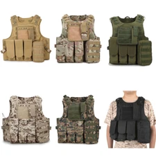 Tactical Military Vest Molle Combat Assault Plate Carrier Airsoft Paintball US