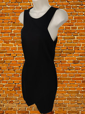 ZARA TRAFALUC TAILORED TULIP HEM DRESS SIZE EUR LARGE SOLID BLACK SLEEVELESS
