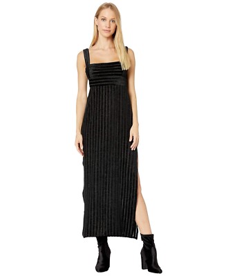 NWT Free People Geneva Velvet Maxi Dress Size Small Black $210 Slit Gown |  eBay