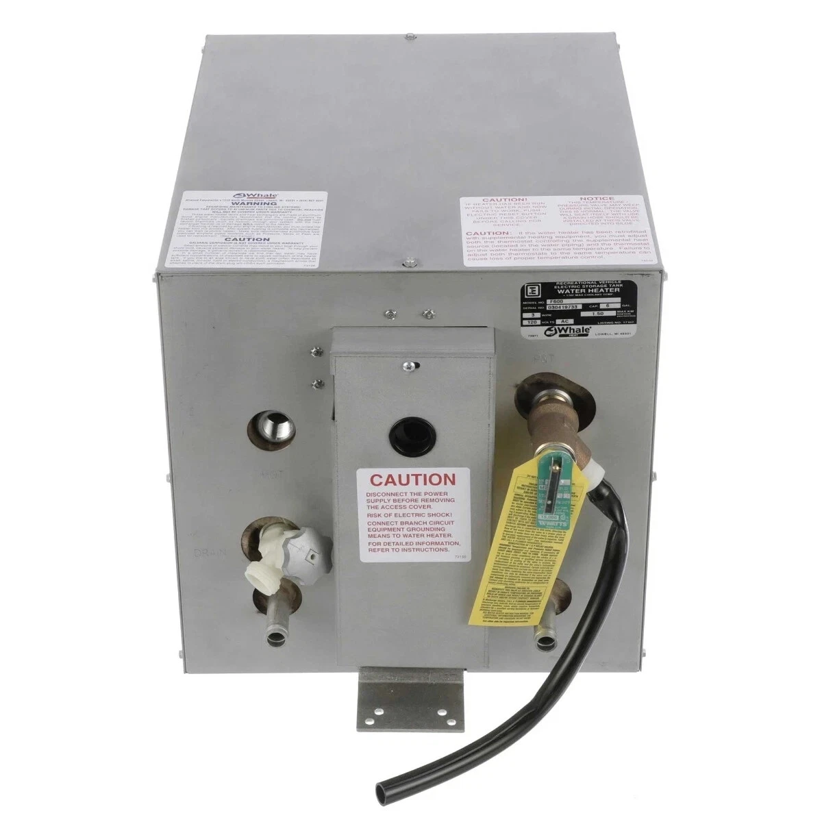 Whale F600 Seaward 6 Gallon Water Heater with Front Heater Exchanger 120  Volt | eBay