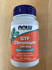 NOW Foods GTF Chromium 200 mcg 100 Tablets 05/2028 Glucose Metabolism