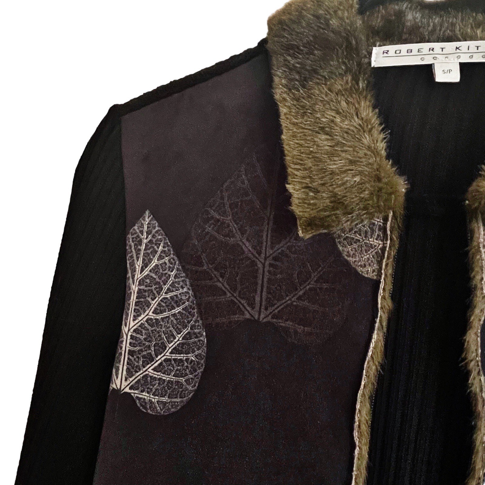 Robert Kitchen Canada Jacket Faux Suede & fur Size S … Gem