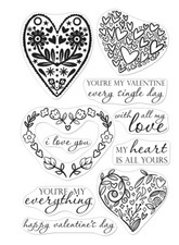 Hero Arts "ALL MY LOVE DECORATIVE HEARTS" Photopolymer Poly Clear Stamps 2019