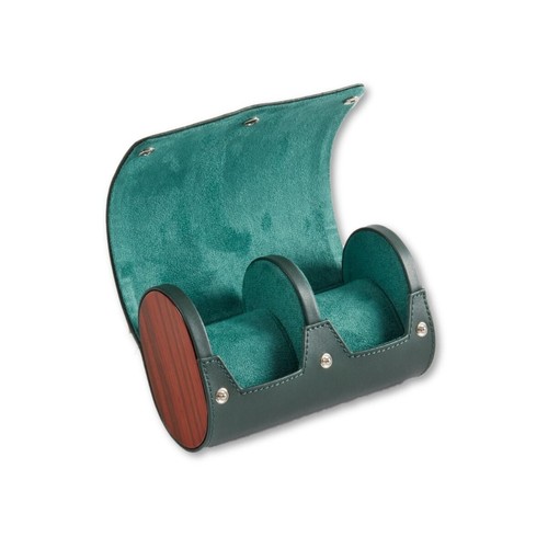 Estuche para dos relojes Bey Berk Radford en cuero verde cazador - Imagen 4 de 4