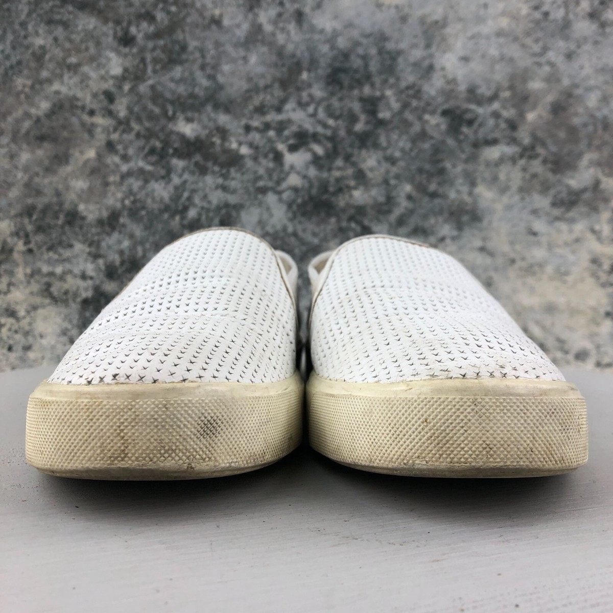 Vince Woman’s Blair Italian Leather White Perforated Slip-On Sneakers Size 7/37 Women main image 2