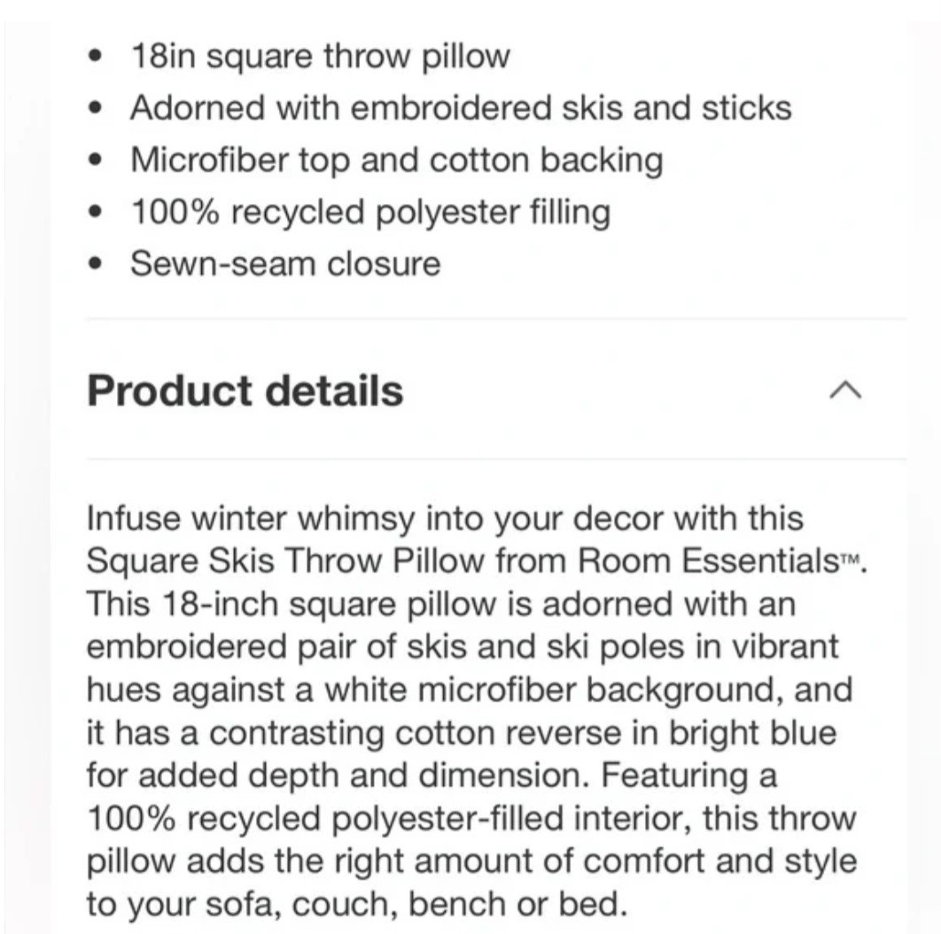 TARGET ROOM ESSENTIALS SKI PILLOW & PLAID DECORATIVE PILLOW SET OF 2 NEW NWT thumbnail 3