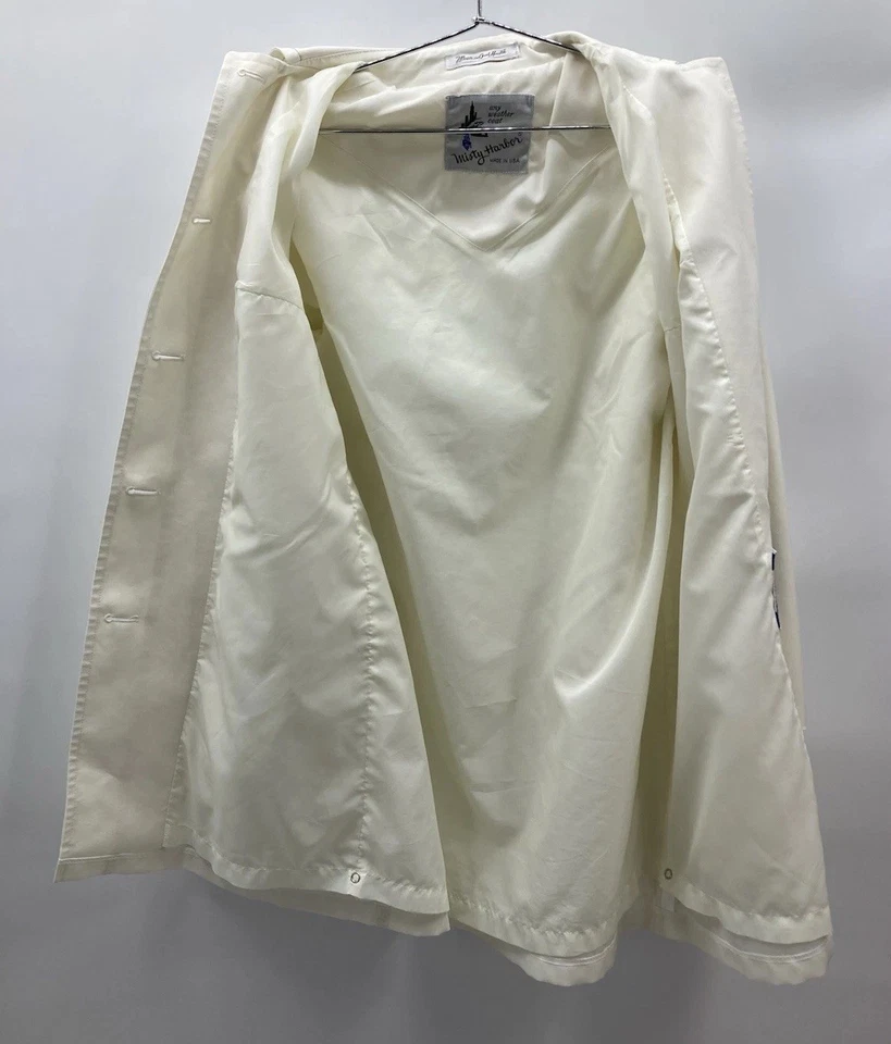Gabardina de colección años 70 Misty Harbor marfil cualquier clima longitud media para mujer 10 regular Foto 4 de 4