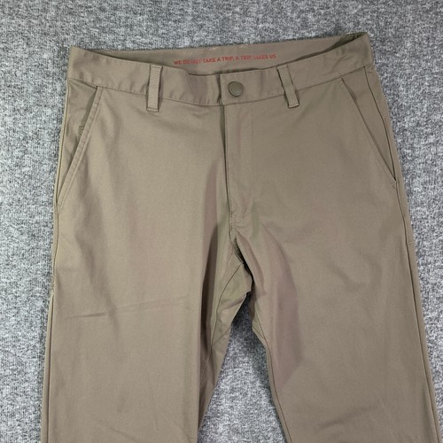 Rhone Commuter Pants Men 30x32 Brown Modern Chino Athleisure Preppy - Picture 3 of 14